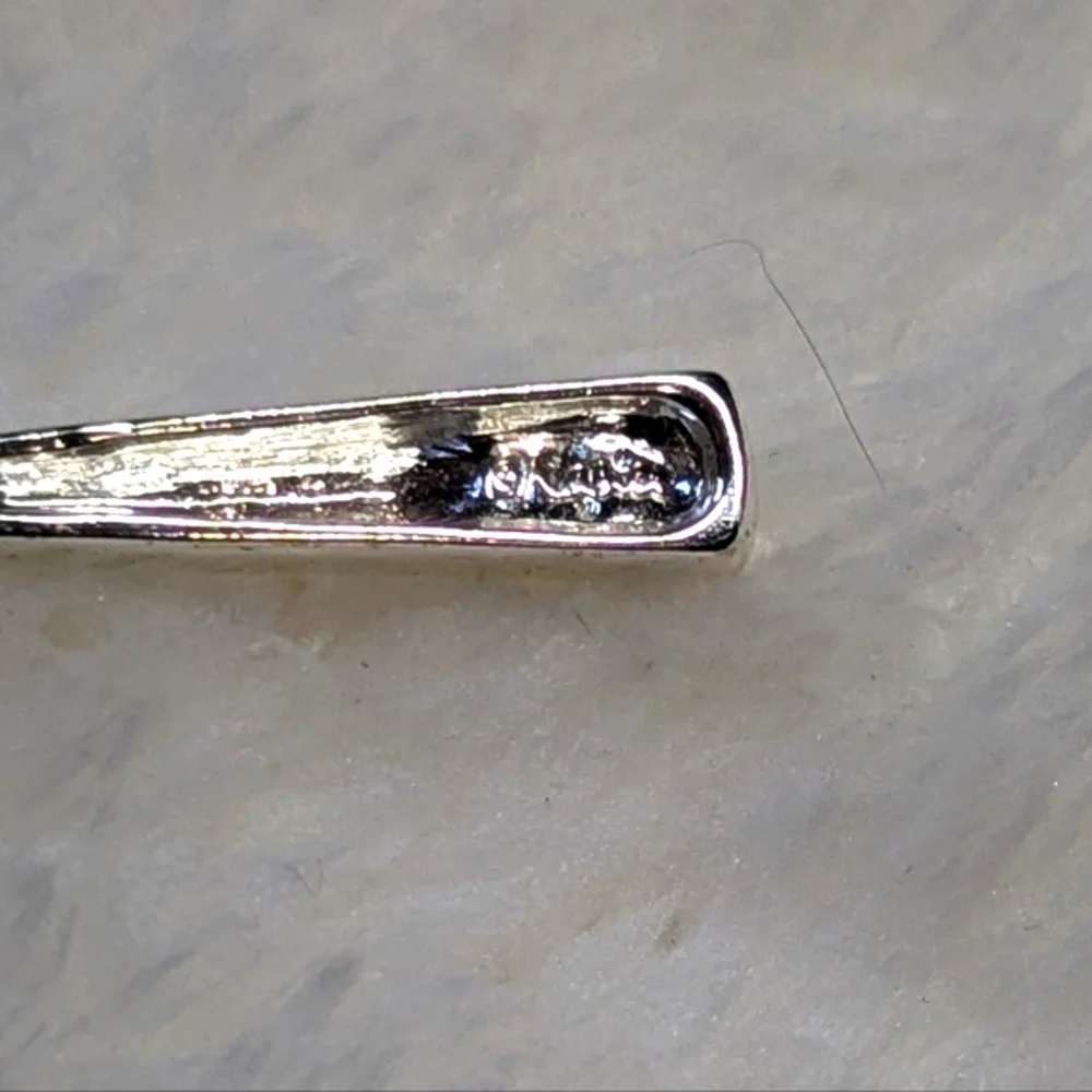 Vintage Napier Silvertone Drop Pierced Earrings